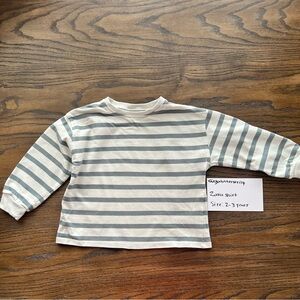 Zara Striped Kids Shirt - Gray and White